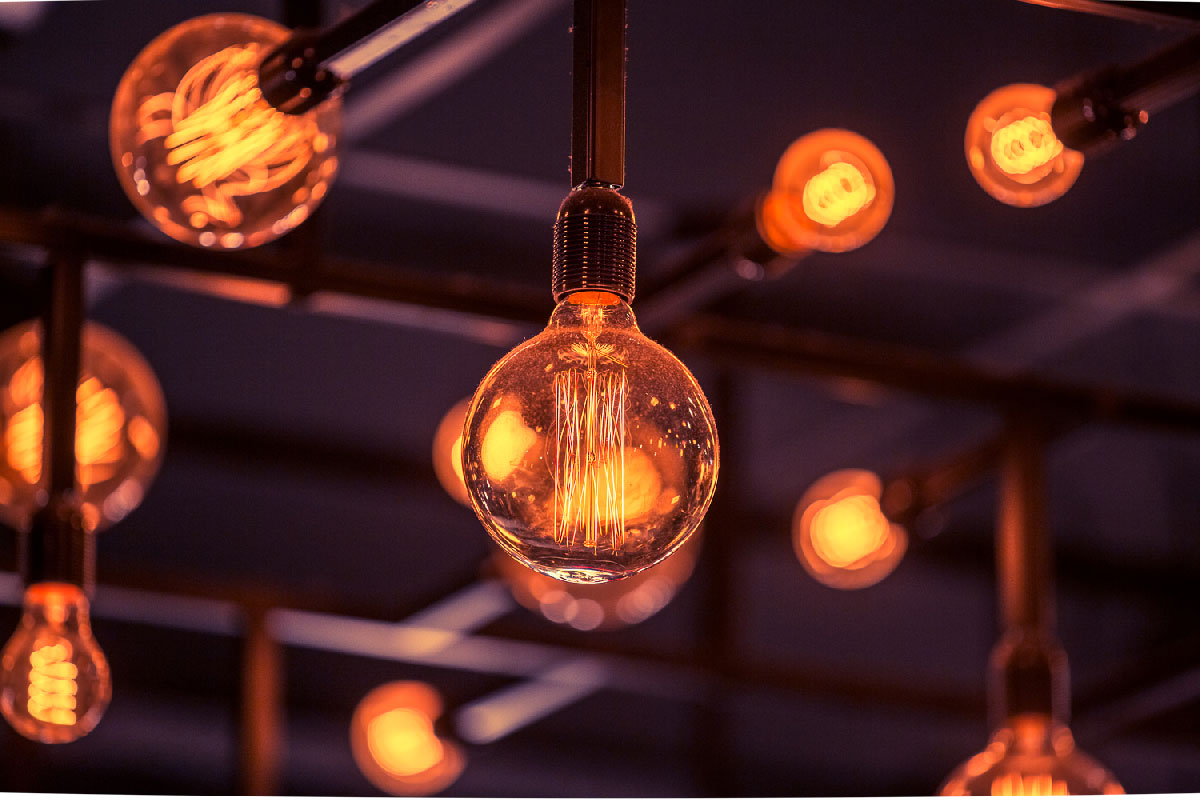 Lightbulbs at Eastcheap Records, the City