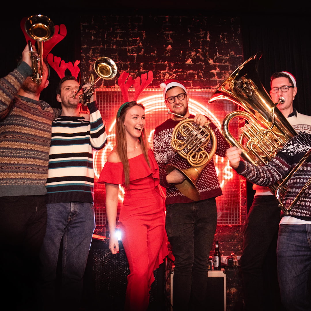 Winter Wonderband playing Christmas hits at Eastcheap Records