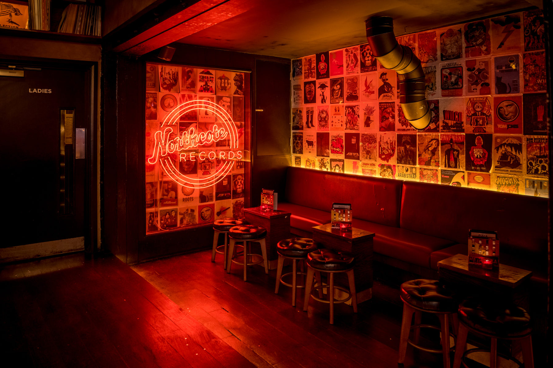 Neon Sign at Northcote Records, live music & cocktail bar in Battersea.