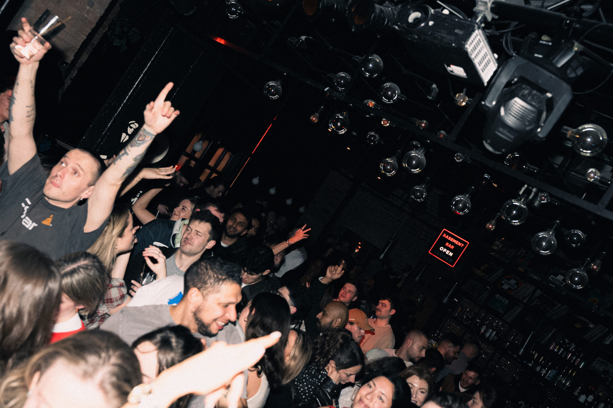 A crowd of people dancing.