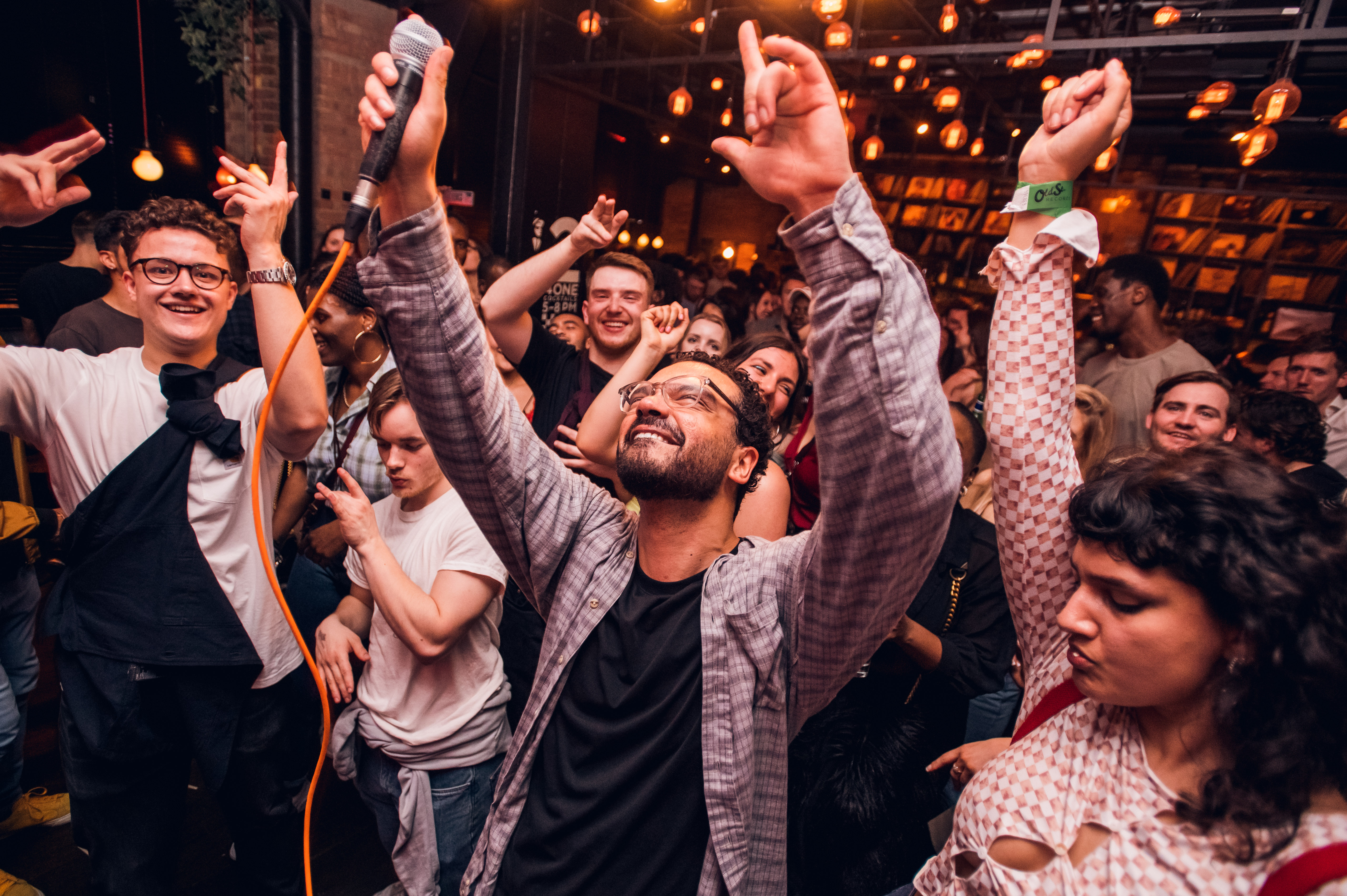 Partying Crowd at Old Street Records, Shoreditch.